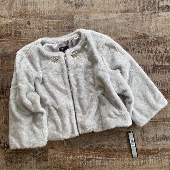 Tahari Jackets & Blazers - Tahari Grey Faux Fur Crop Blazer Bolero XL NWT